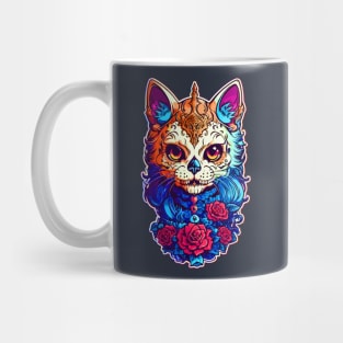 Cat Sugar Skull Halloween Mug